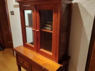 Mueble escritorio vitrina madera