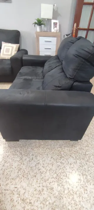 Sofá negro 2 plazas asientos extraibles