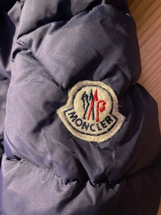 Tuta da neve Moncler bambino blu Piuma d’oca