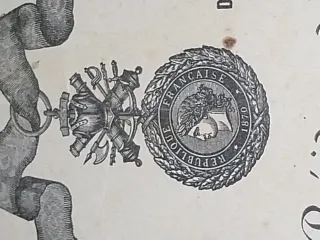 1928 Diploma Medalla Militar Francesa París LEGION