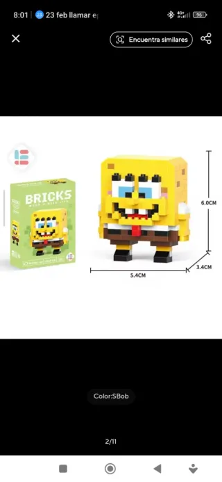 Figura de Bob Esponja de bloques – GRATIS