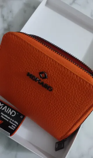 Portafoglio in pelle arancione MIDMAIND