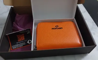 Portafoglio in pelle arancione MIDMAIND