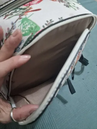 Zaino donna bianco con stampa floreale