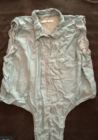 Camisa vaquera Zara sin mangas Talla S