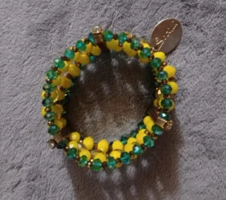Bracciale elastico Sodini  giallo e verde