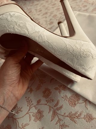 Zapatos Novia Encaje Talla 38/39 Ángel Alarcón