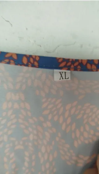 Vestido estampado étnico azul y rojo Talla XL