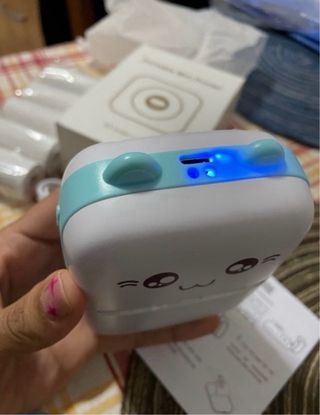 Mini Impresora Bolsillo Azul y Blanca gato