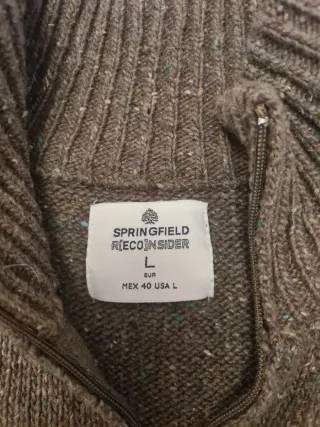 Jersey punto jaspeado cuello cremallera