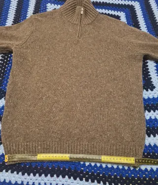 Jersey punto jaspeado cuello cremallera