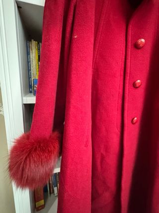 Cappotto Lana Rosso con Pelliccia