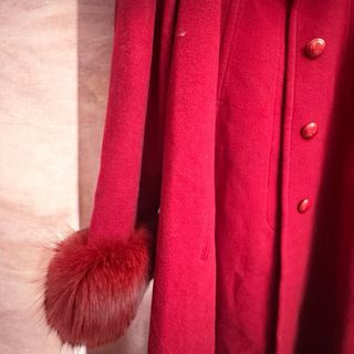 Cappotto Lana Rosso con Pelliccia