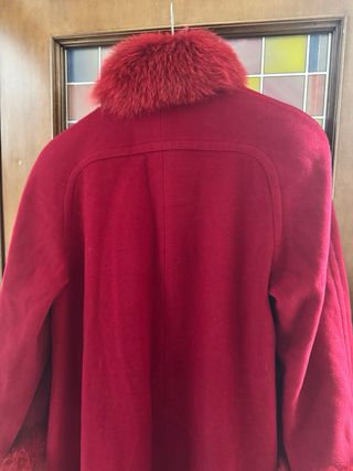 Cappotto Lana Rosso con Pelliccia