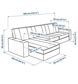 Sofá Kivik Ikea con chaiselongue y fundas