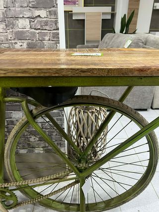 Bar Bicicleta Verde Metal/Madera