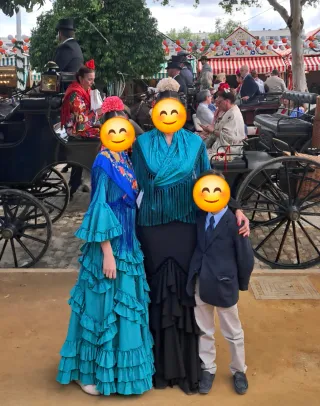 Traje Flamenca Niña Turquesa Talla 12
