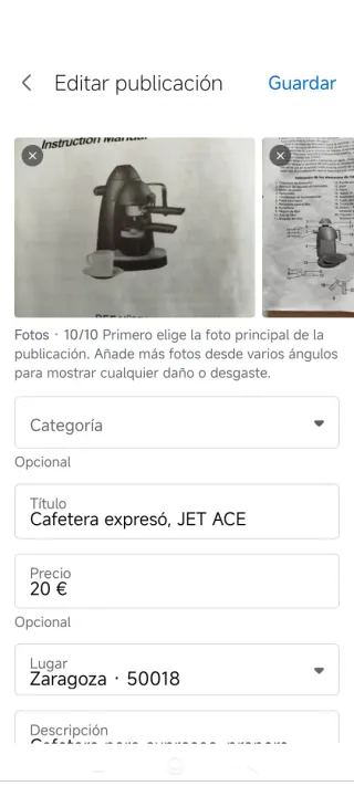 Cafetera Expreso JET ACE Nueva Precintada