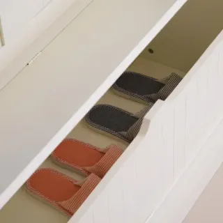 Perchero Zapatero Blanco con Banco