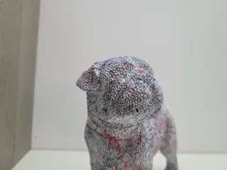 Statuetta Bulldog Pop Art Argento