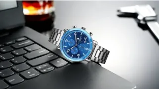 Reloj Cronógrafo Hombre Azul y Plata