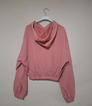 Sudadera crop rosa