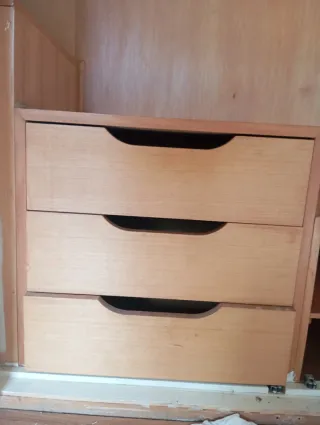 Cajoneras de madera color natural