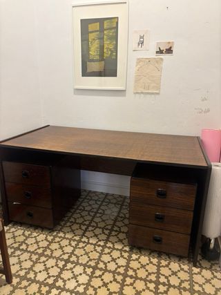 Scrivania vintage in formica stile legno per ufficio