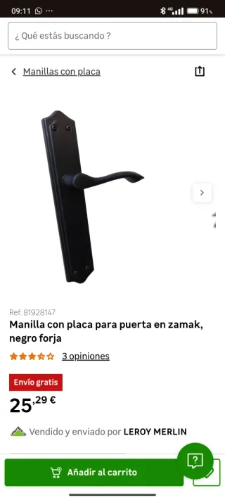 Manillas y cerraduras para puertas (5€/unid)