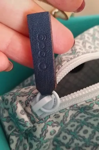 Borsa O Bag Teal con manici bianchi