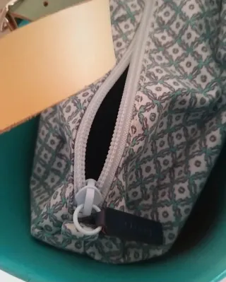 Borsa O Bag Teal con manici bianchi