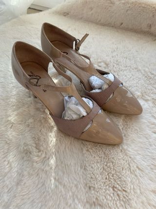 Tacones La Bomba Beige y Malva