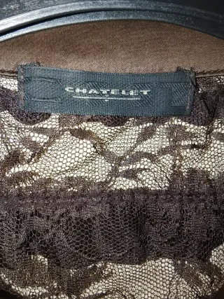 Camisa encaje marrón chocolate