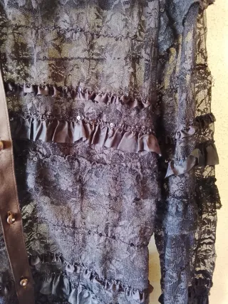 Camisa encaje marrón chocolate