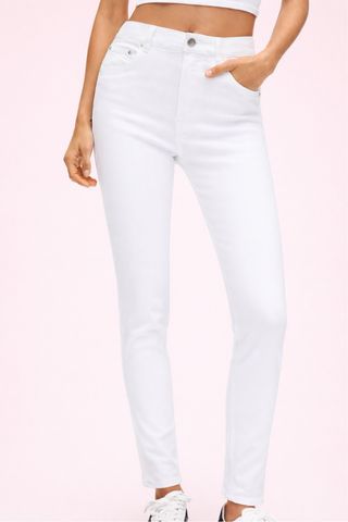 Jeans Skinny Tiro Alto Blancos