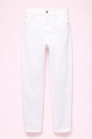 Jeans Skinny Tiro Alto Blancos