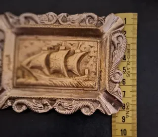 Bandeja antigua barco siglo XIX