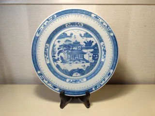 Plato de porcelana china pagoda