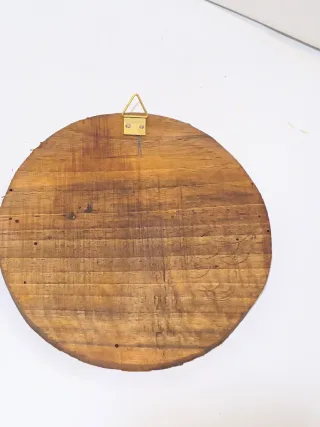 Quadretto tondo in legno decorato