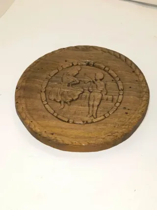 Quadretto tondo in legno decorato