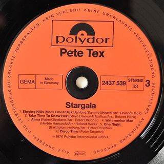 Vinilo Stargala Pete Tex Polydor 2664 191