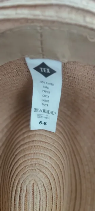 Sombrero de paja para niña (6-8 años)