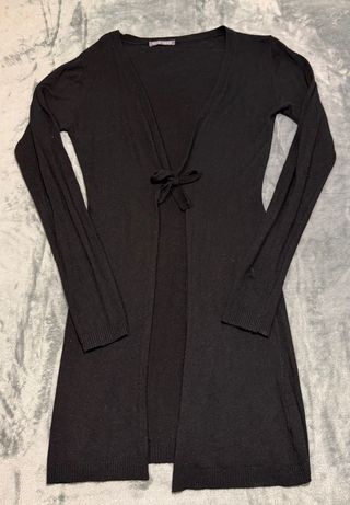 Rare Long Knit Cardigan Vintage 2000s, Black Minim