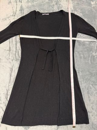 Rare Long Knit Cardigan Vintage 2000s, Black Minim
