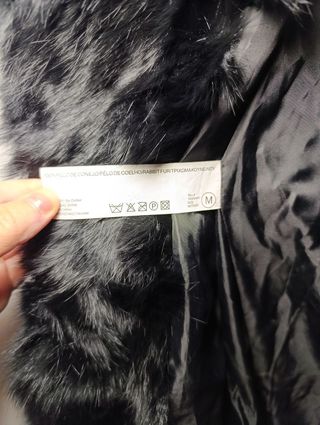 Chaqueta abrigo piel conejo real clásica