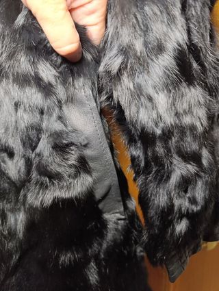 Chaqueta abrigo piel conejo real clásica