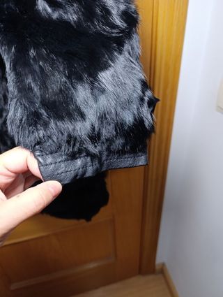 Chaqueta abrigo piel conejo real clásica
