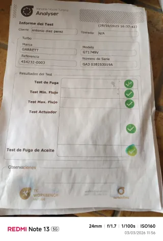 Turbo Garret Seat Toledo 110cv