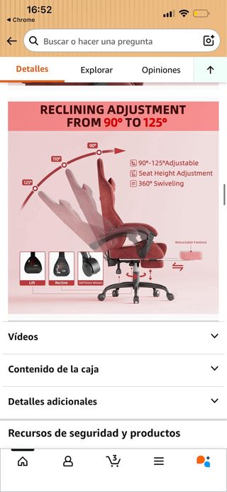 Silla Gaming ANDYOU burdeos (negociable)