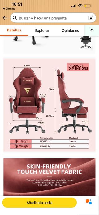 Silla Gaming ANDYOU burdeos (negociable)